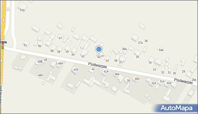 Podwarpie, Podwarpie, 41, mapa Podwarpie