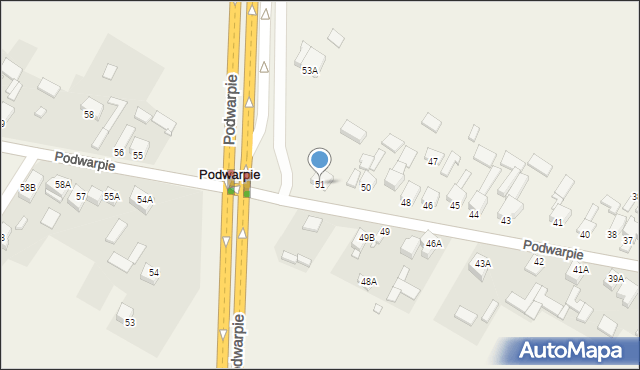 Podwarpie, Podwarpie, 51, mapa Podwarpie