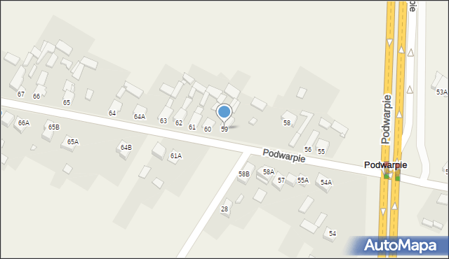 Podwarpie, Podwarpie, 59, mapa Podwarpie