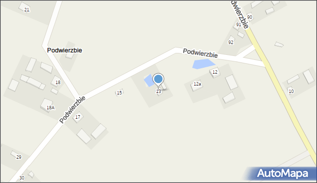 Podwierzbie, Podwierzbie, 13, mapa Podwierzbie
