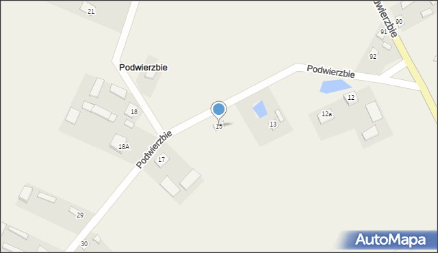 Podwierzbie, Podwierzbie, 15, mapa Podwierzbie