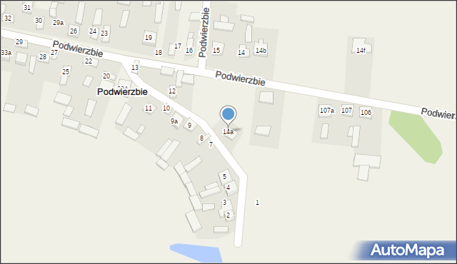 Podwierzbie, Podwierzbie, 14a, mapa Podwierzbie