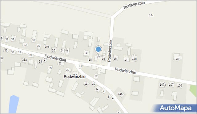 Podwierzbie, Podwierzbie, 17, mapa Podwierzbie