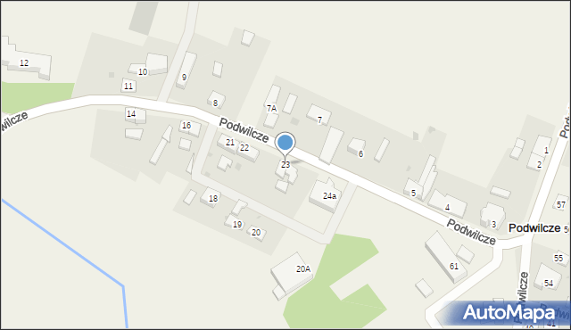 Podwilcze, Podwilcze, 23, mapa Podwilcze