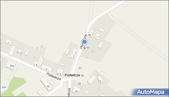 Podwilcze, Podwilcze, 58, mapa Podwilcze