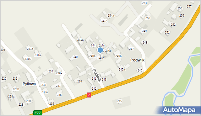 Podwilk, Podwilk, 240c, mapa Podwilk
