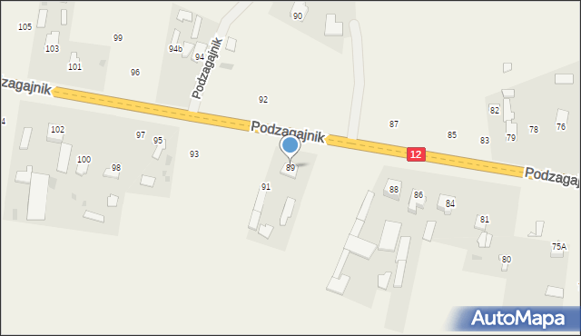 Podzagajnik, Podzagajnik, 89, mapa Podzagajnik