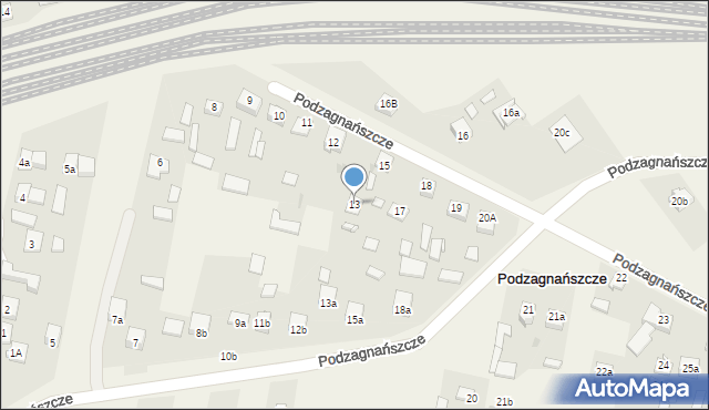 Podzagnańszcze, Podzagnańszcze, 13, mapa Podzagnańszcze