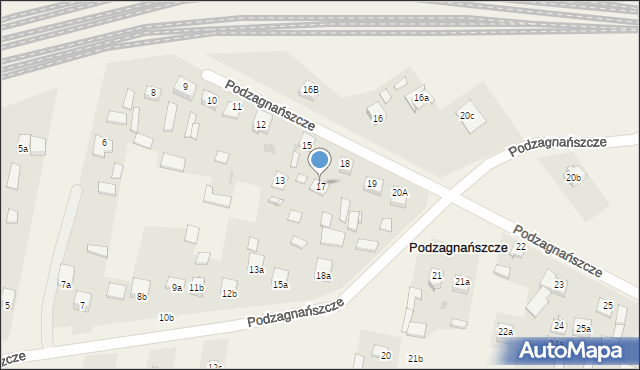 Podzagnańszcze, Podzagnańszcze, 17, mapa Podzagnańszcze