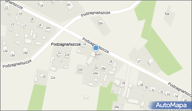 Podzagnańszcze, Podzagnańszcze, 23, mapa Podzagnańszcze