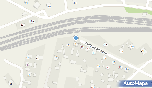 Podzagnańszcze, Podzagnańszcze, 9, mapa Podzagnańszcze