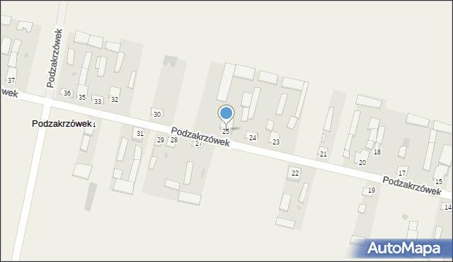 Podzakrzówek, Podzakrzówek, 25, mapa Podzakrzówek
