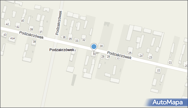 Podzakrzówek, Podzakrzówek, 31, mapa Podzakrzówek