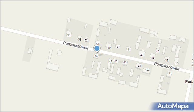 Podzakrzówek, Podzakrzówek, 50, mapa Podzakrzówek