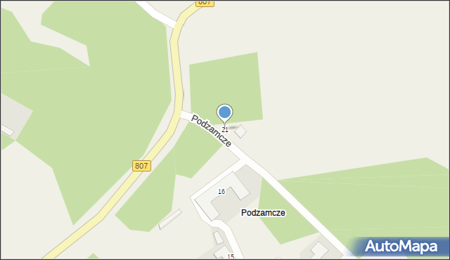 Podzamcze, Podzamcze, 21, mapa Podzamcze