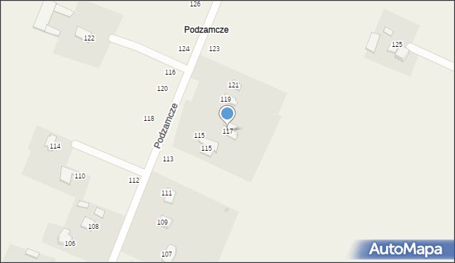 Podzamcze, Podzamcze, 117, mapa Podzamcze