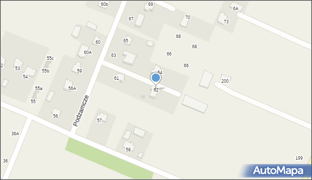 Podzamcze, Podzamcze, 62, mapa Podzamcze