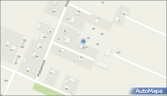 Podzamcze, Podzamcze, 64, mapa Podzamcze