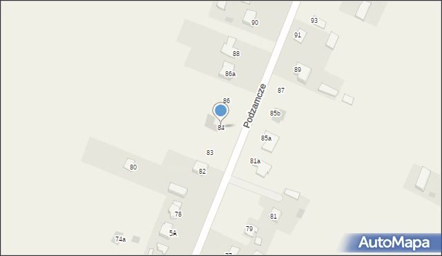 Podzamcze, Podzamcze, 84, mapa Podzamcze