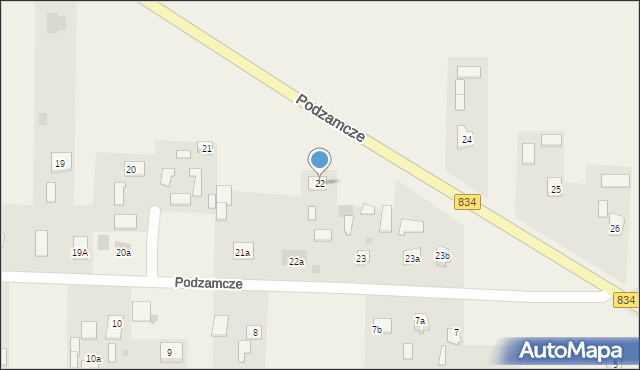 Podzamcze, Podzamcze, 22, mapa Podzamcze