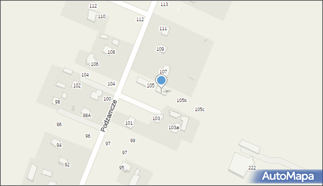 Podzamcze Kolonia, Podzamcze Kolonia, 105a, mapa Podzamcze Kolonia