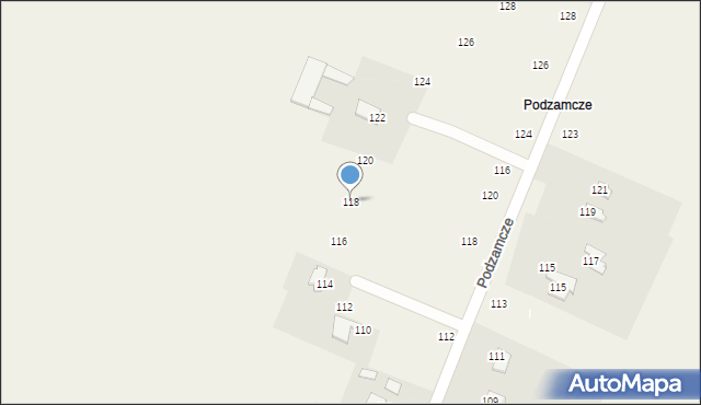 Podzamcze Kolonia, Podzamcze Kolonia, 118, mapa Podzamcze Kolonia