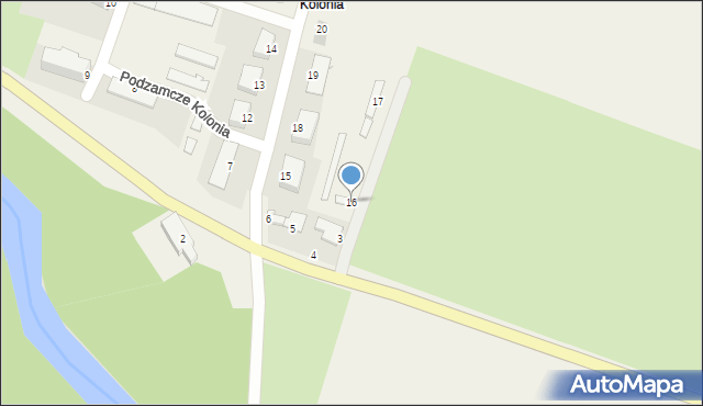 Podzamcze Kolonia, Podzamcze Kolonia, 16, mapa Podzamcze Kolonia
