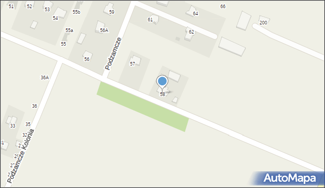 Podzamcze Kolonia, Podzamcze Kolonia, 58, mapa Podzamcze Kolonia