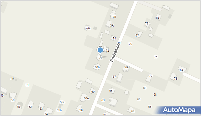 Podzamcze Kolonia, Podzamcze Kolonia, 71, mapa Podzamcze Kolonia