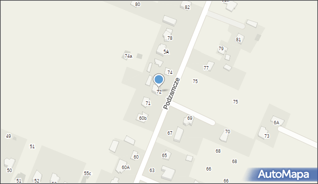 Podzamcze Kolonia, Podzamcze Kolonia, 72, mapa Podzamcze Kolonia