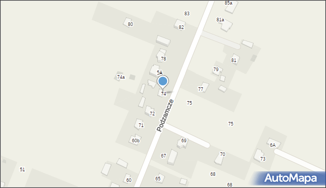 Podzamcze Kolonia, Podzamcze Kolonia, 74, mapa Podzamcze Kolonia