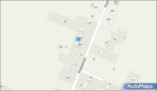 Podzamcze Kolonia, Podzamcze Kolonia, 76, mapa Podzamcze Kolonia