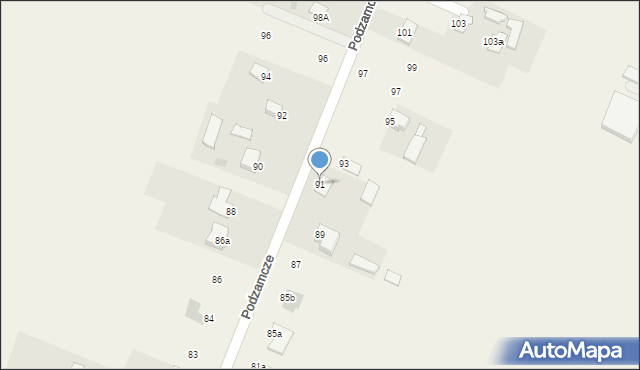 Podzamcze Kolonia, Podzamcze Kolonia, 91, mapa Podzamcze Kolonia