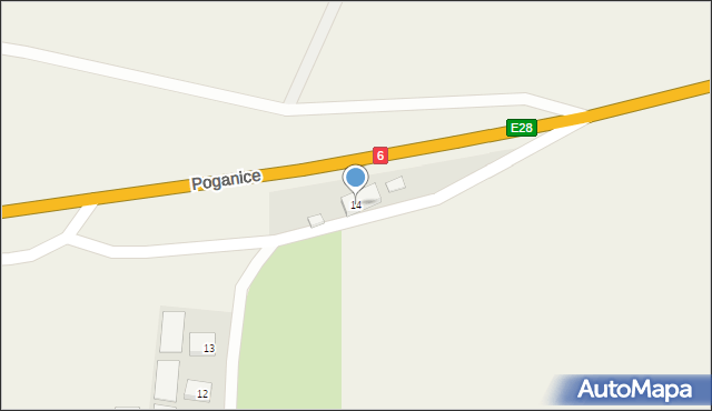 Poganice, Poganice, 14, mapa Poganice