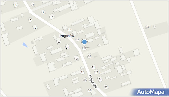 Pogonów, Pogonów, 16, mapa Pogonów