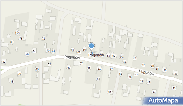 Pogonów, Pogonów, 58, mapa Pogonów