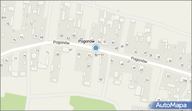 Pogonów, Pogonów, 59, mapa Pogonów