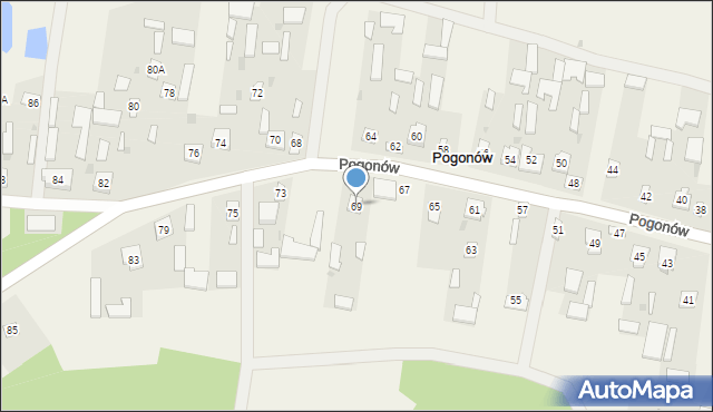 Pogonów, Pogonów, 69, mapa Pogonów