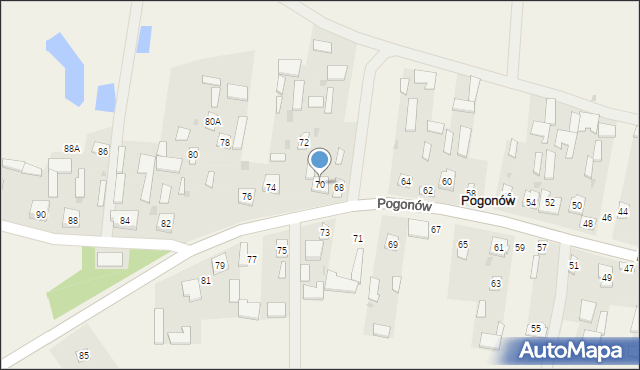 Pogonów, Pogonów, 70, mapa Pogonów