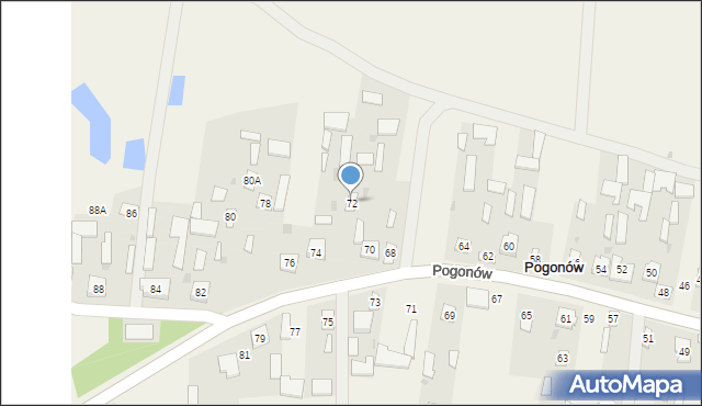 Pogonów, Pogonów, 72, mapa Pogonów