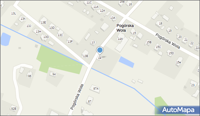 Pogórska Wola, Pogórska Wola, 14, mapa Pogórska Wola