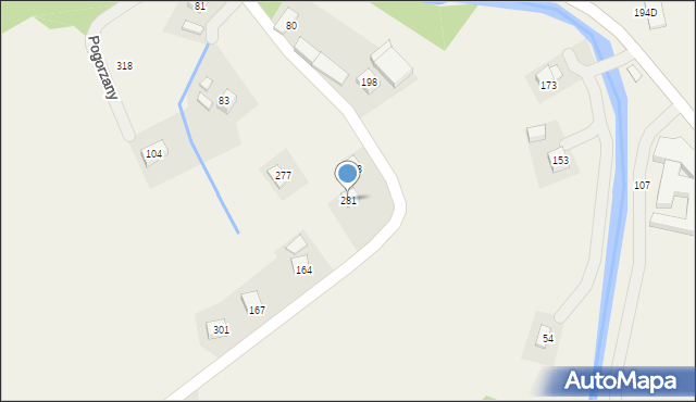 Pogorzany, Pogorzany, 281, mapa Pogorzany