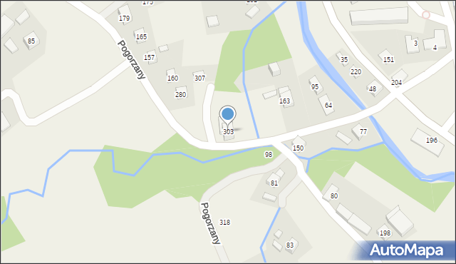 Pogorzany, Pogorzany, 303, mapa Pogorzany