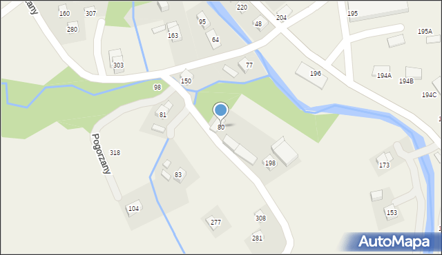 Pogorzany, Pogorzany, 80, mapa Pogorzany