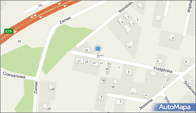 Pogórze, Podgórska, 12, mapa Pogórze