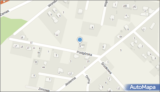 Pogórze, Podgórska, 4, mapa Pogórze