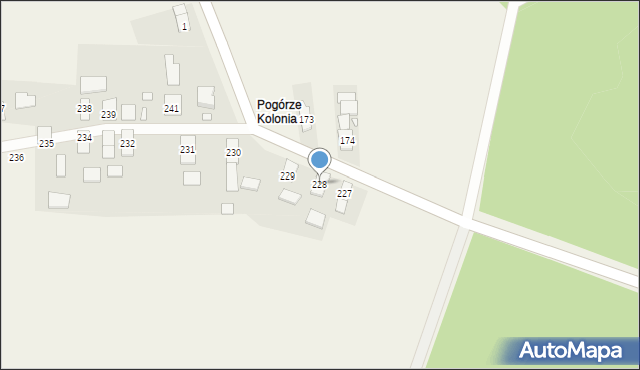 Pogórze, Pogórze, 228, mapa Pogórze