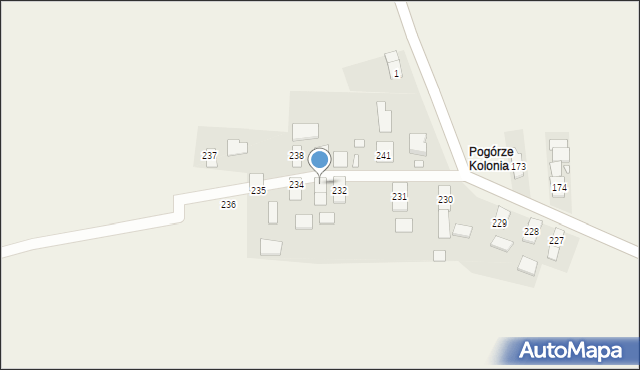 Pogórze, Pogórze, 233, mapa Pogórze