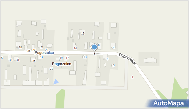 Pogorzelce, Pogorzelce, 9, mapa Pogorzelce