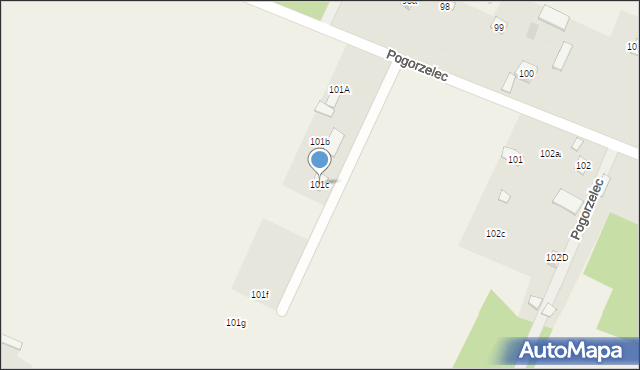 Pogorzelec, Pogorzelec, 101c, mapa Pogorzelec